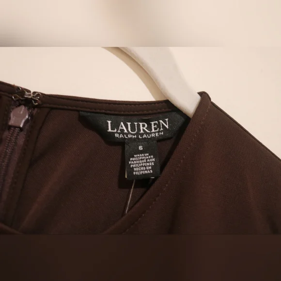 Lauren Ralph Lauren Women's Stretch Jersey Long-Sleeve Dress, Size 6 - Picture 9 of 15